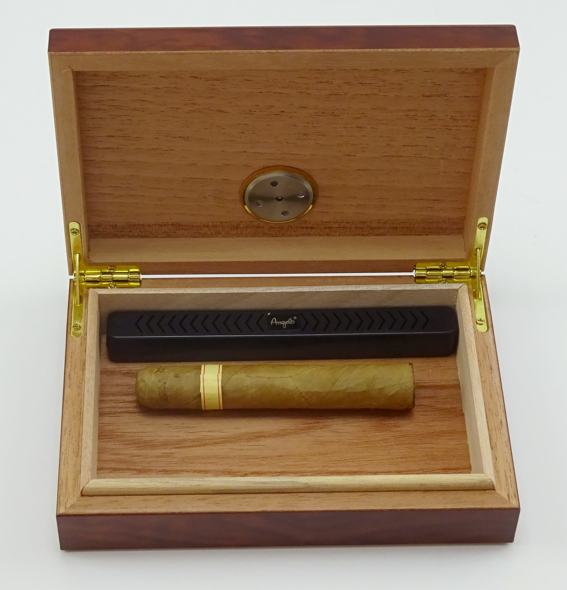 Humidor Angelo Walnuss Mini für ca 10 Zigarren mit AcrylpolymereStabbefeuchter eBay